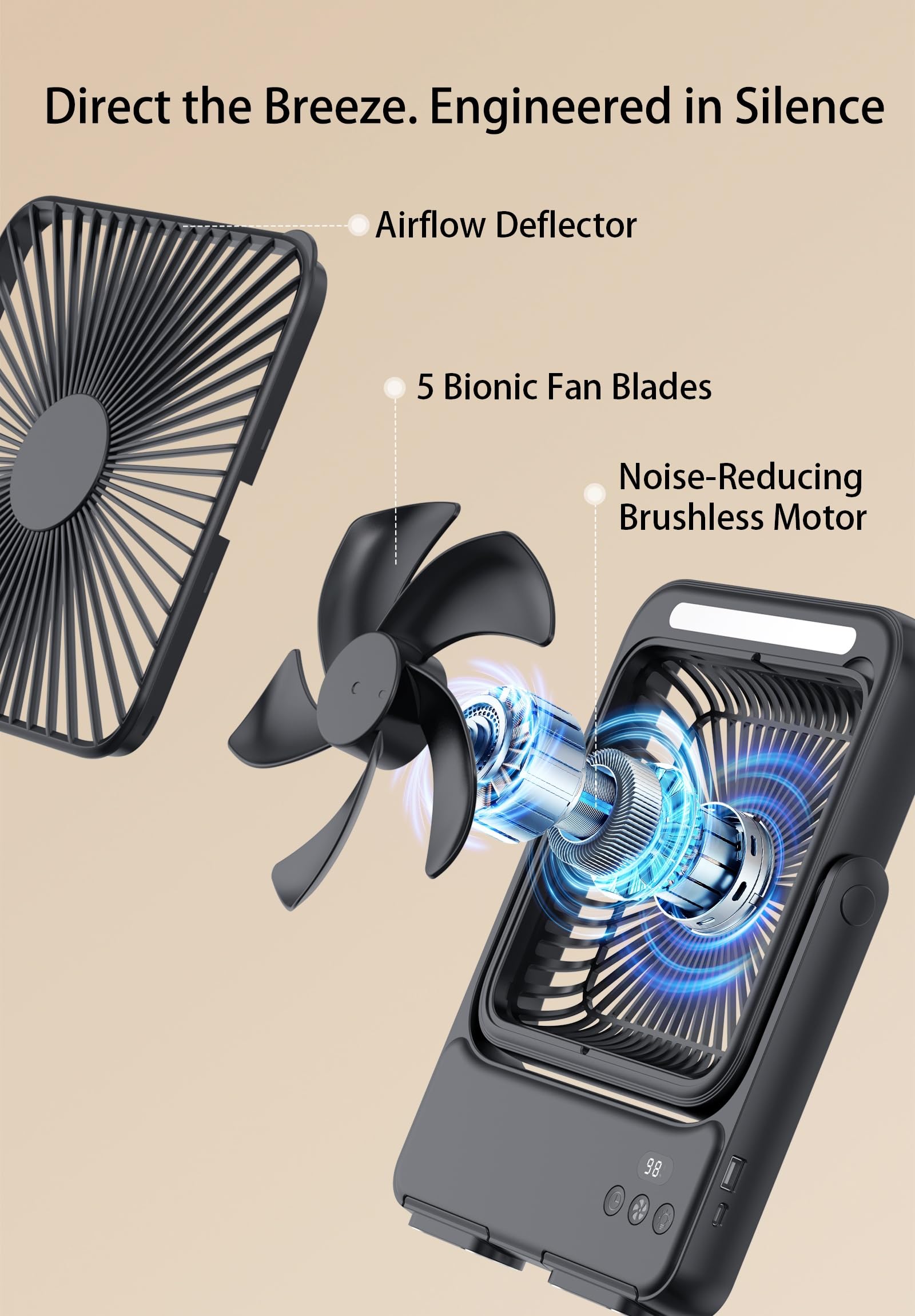 DRIFWIN four-speed control shows customizable airflow settings for comfort.