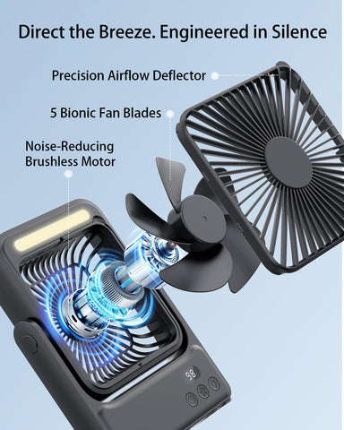 DRIFWIN ultra-slim travel fan fits easily in luggage.