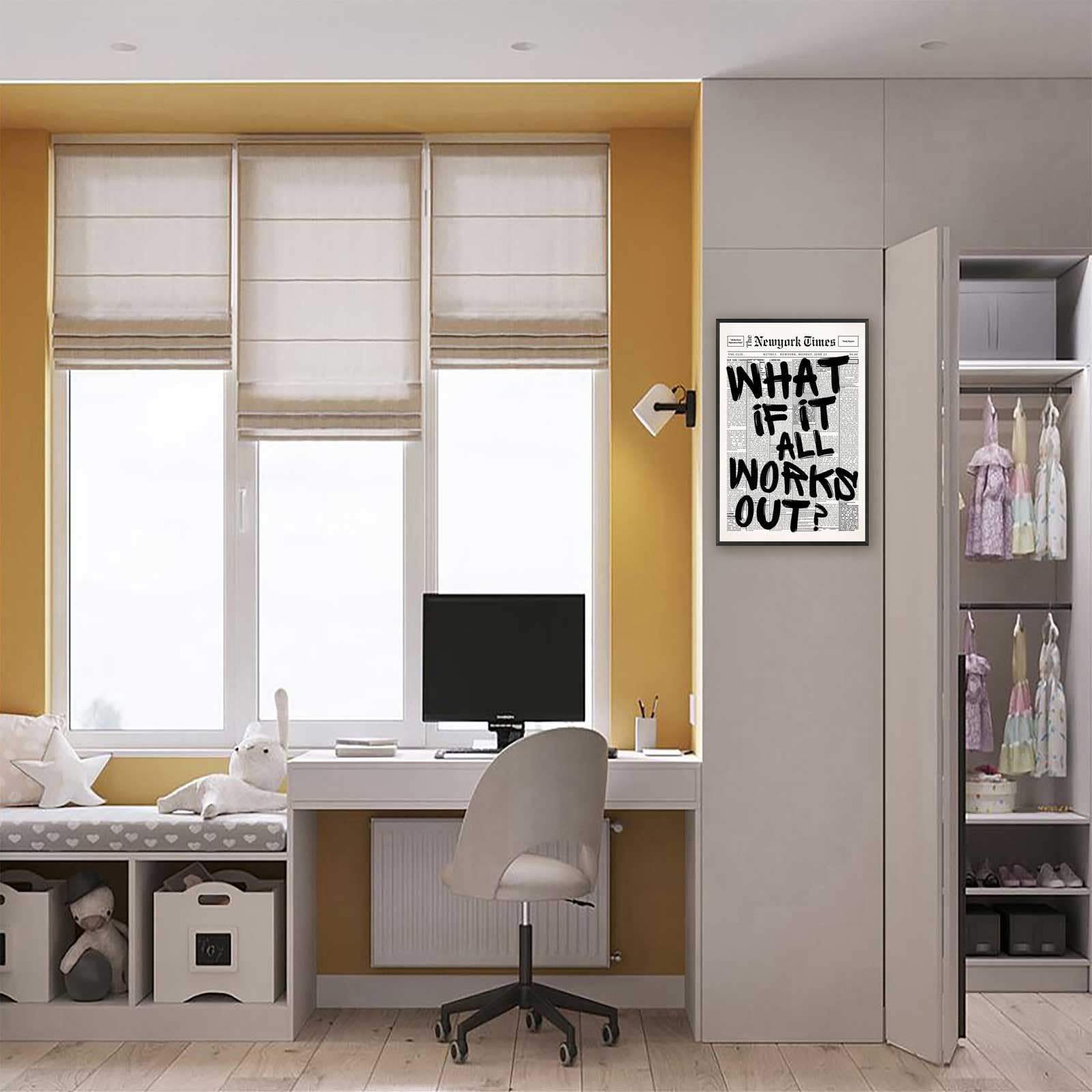 Drimiler black white decor poster brings timeless contrast to walls and study areas.