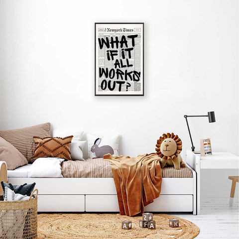 Drimiler minimalist typography print complements modern decor and simple design schemes.
