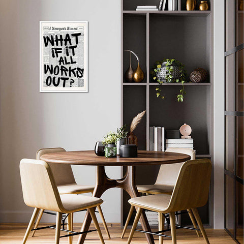 Drimiler typography print enhances space with clean minimalist detail.