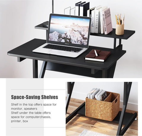 Dripex monitor and printer storage keeps workspace tidy.