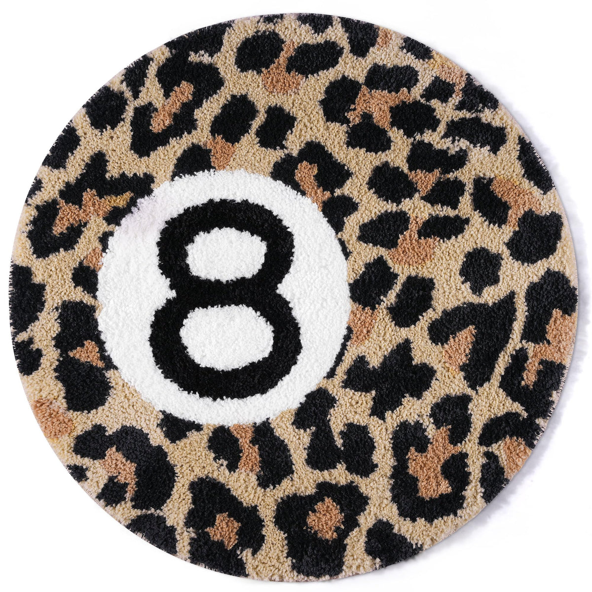 Dripykiaa Cheetah 8 Ball rug with leopard print adds bold flair to small rooms.