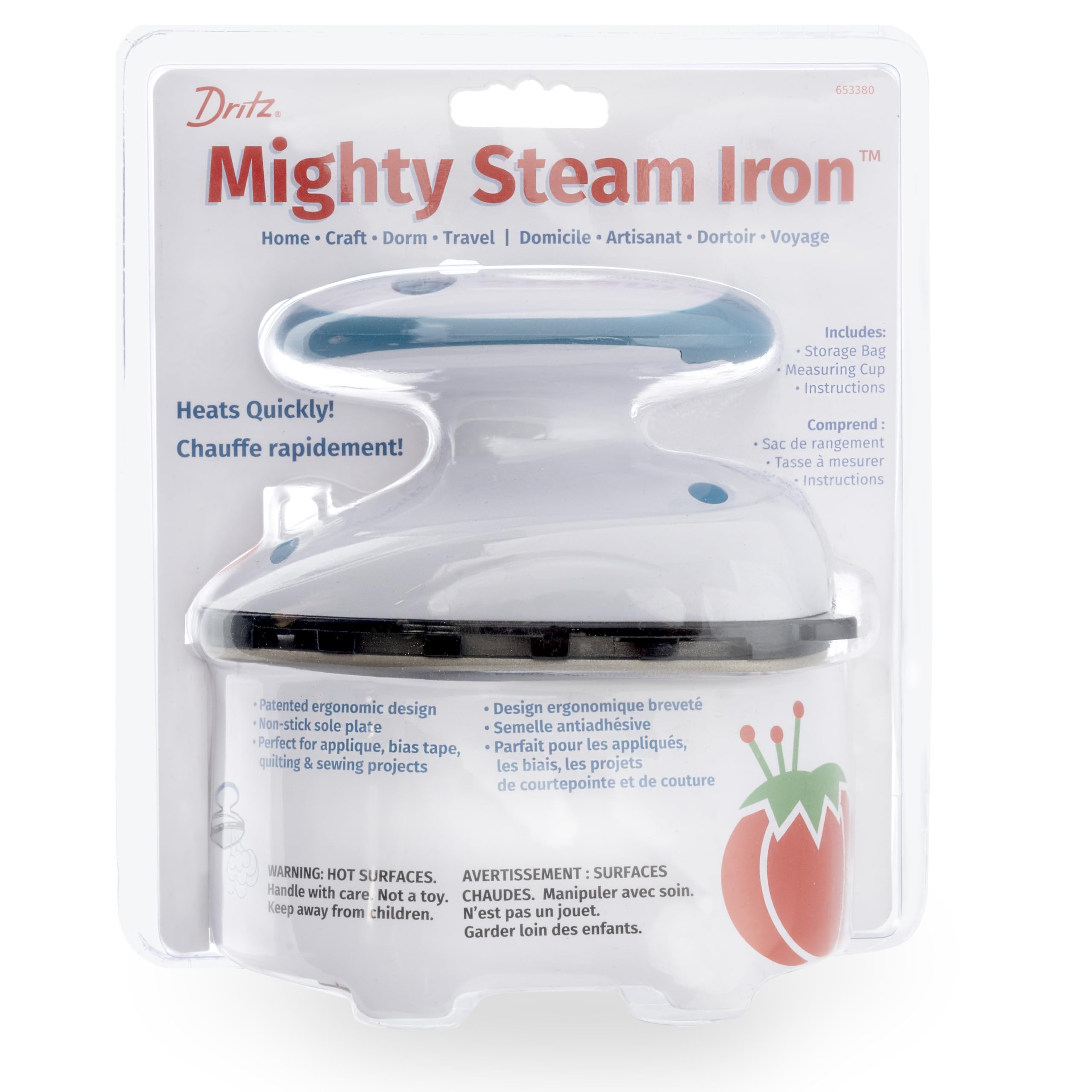 Dritz Mighty Travel Iron dual voltage ready for travel and dorm use
