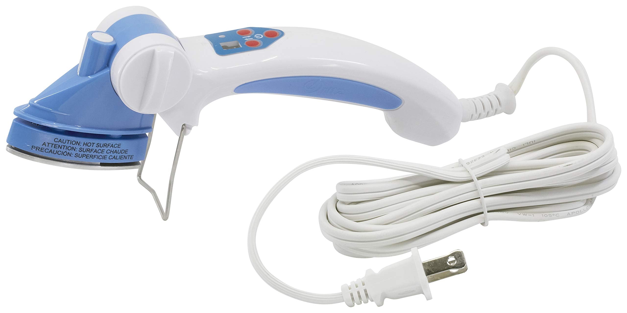 Dritz Petite Press portable mini iron, digital control pad, quick heat and stable temperature.