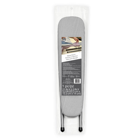 Dritz sleeve board gray—front view for precise sleeve ironing in tight spaces.