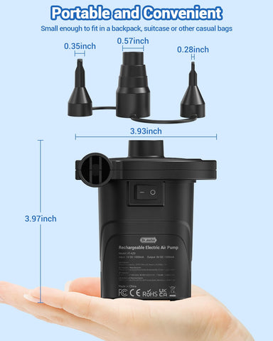 Dr.meter air pump deflates items quickly for fast packing