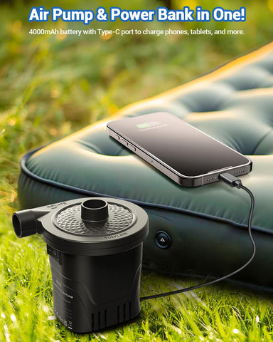 Dr.meter air pump delivers rapid inflation with 250L/min airflow