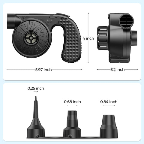 Dr.Meter compact pump fits in pocket or bag for portability