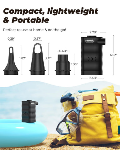 Dr.meter AP6 inflating a pool or raft with ease.