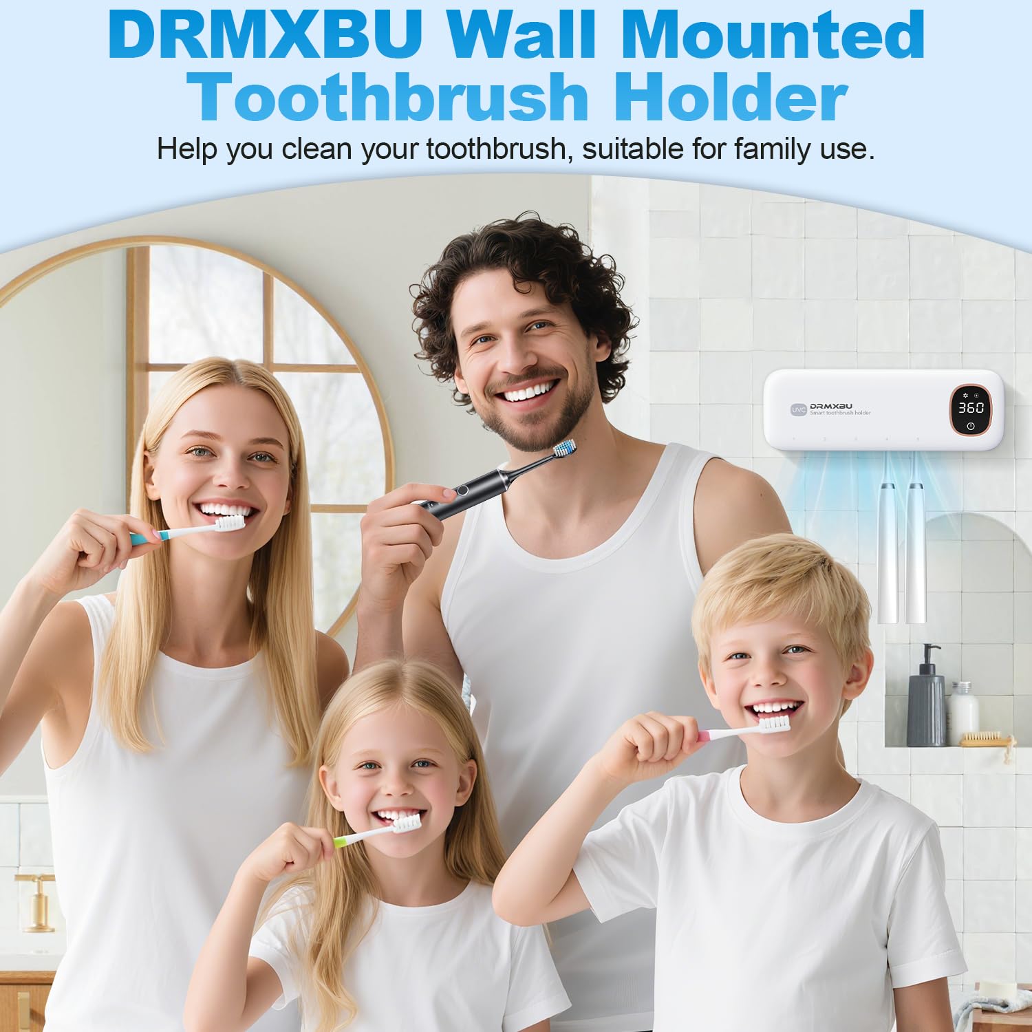 DRMXBU rechargeable toothbrush holder for cordless setup.