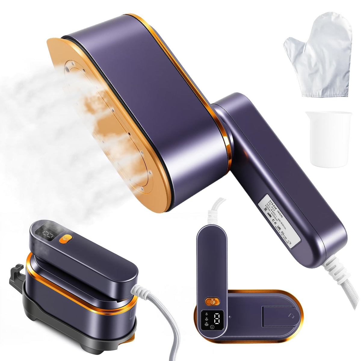 Droyek portable travel steamer front view for on-the-go garment care.