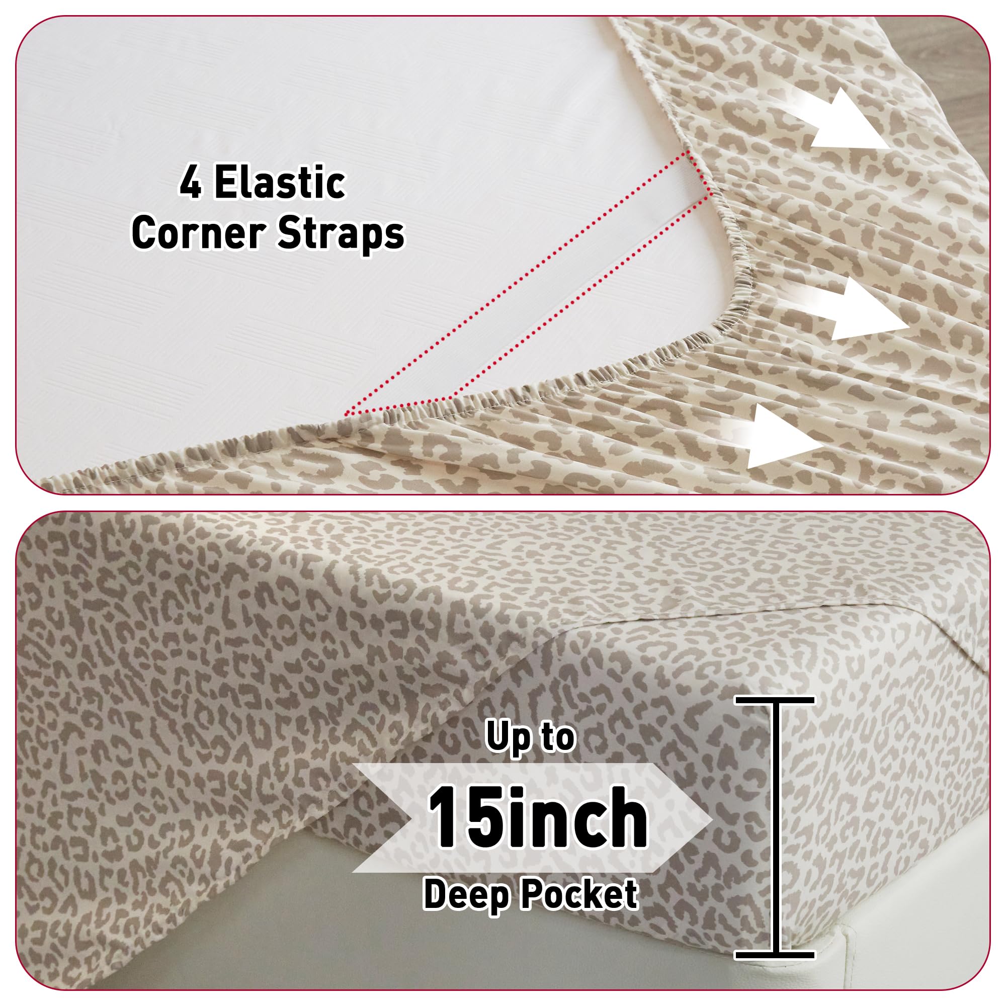 Drozeeo beige leopard colors stay vibrant through many washes.