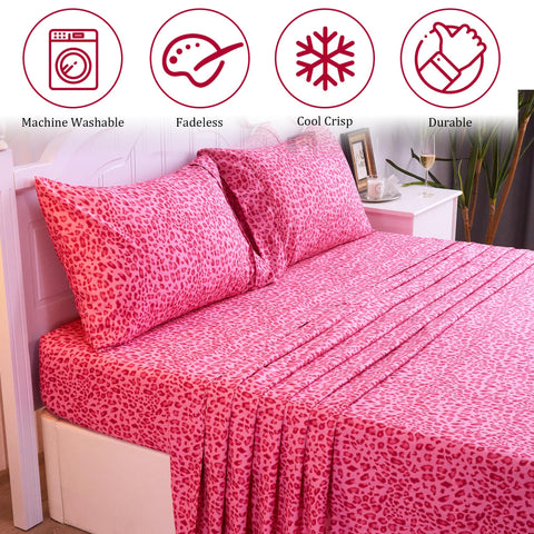 Drozeeo queen leopard set on bed demonstrates bold decor and softness.