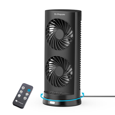 DR.PREPARE desk fan with remote control for convenient cooling from anywhere in the room.