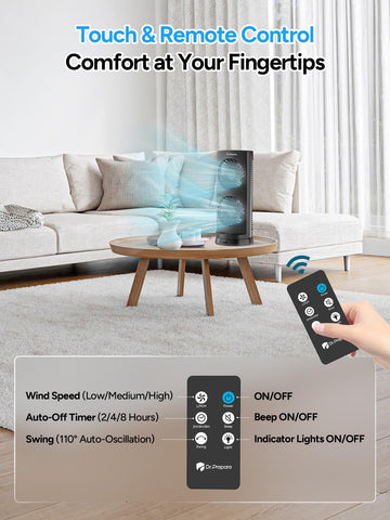 DR.PREPARE desk fan ultra-quiet operation keeps nights peaceful and focused.