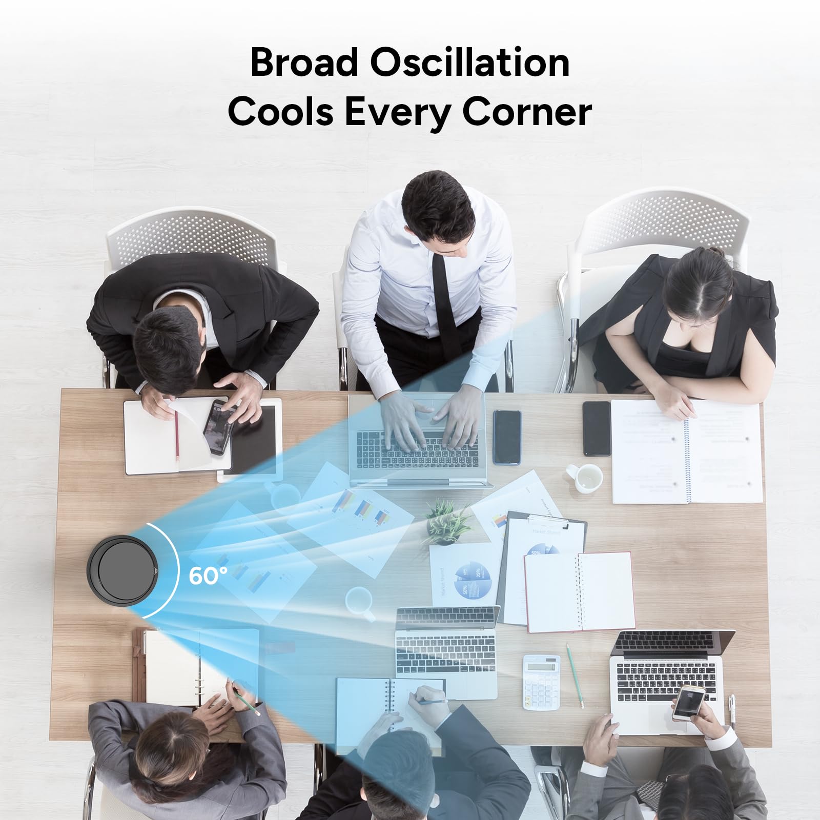 DR.PREPARE tower fan 60-degree oscillation evenly distributes cooling across a room