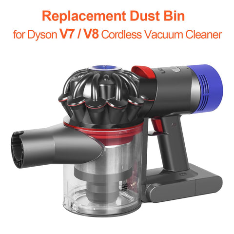DrRobor replacement dust bin for Dyson V7/V8 enables quick, tool-free installation