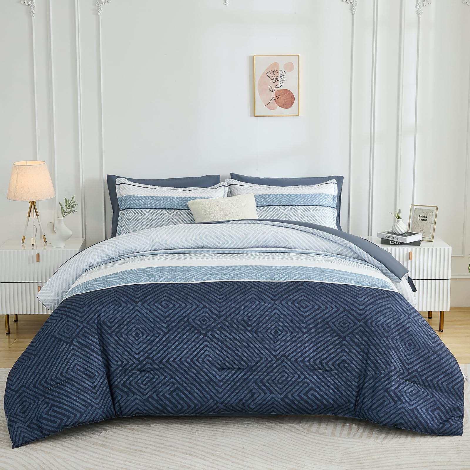 Drucon blue fitted sheet showing 60x80-plus-12 dimensions for deep, secure fit