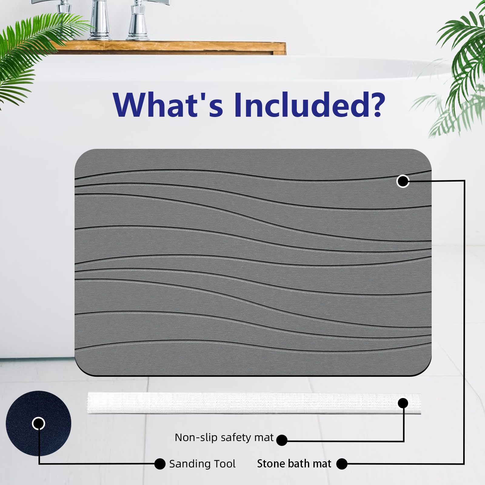 Drvykkn minimalist design stone bath mat fits modern decor