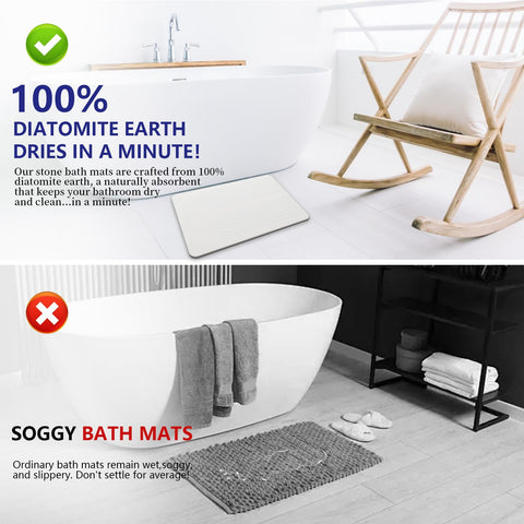 Drvykkn non-slip textured surface keeps feet secure after shower.