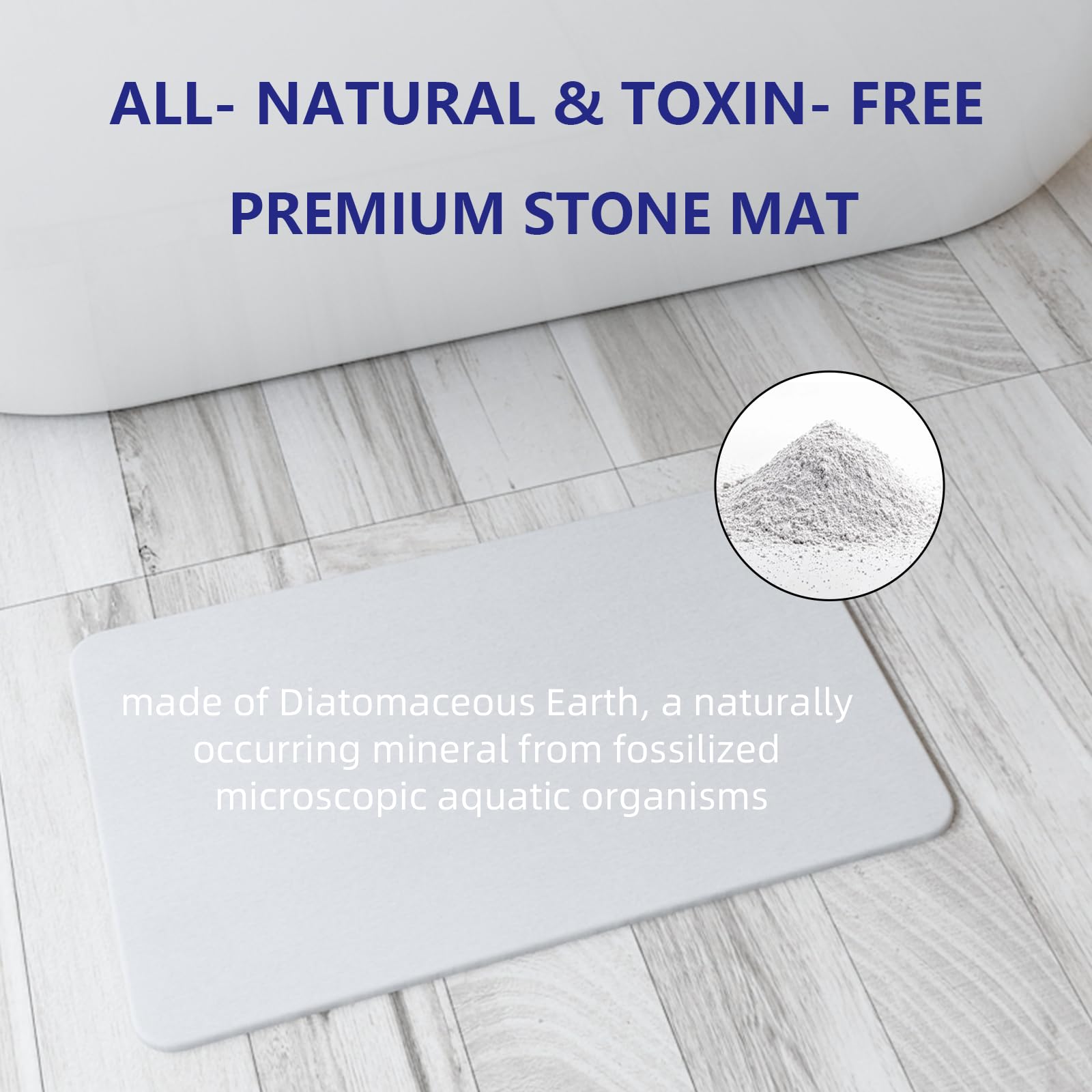 Drvykkn stone bath mat being refreshed by light sanding