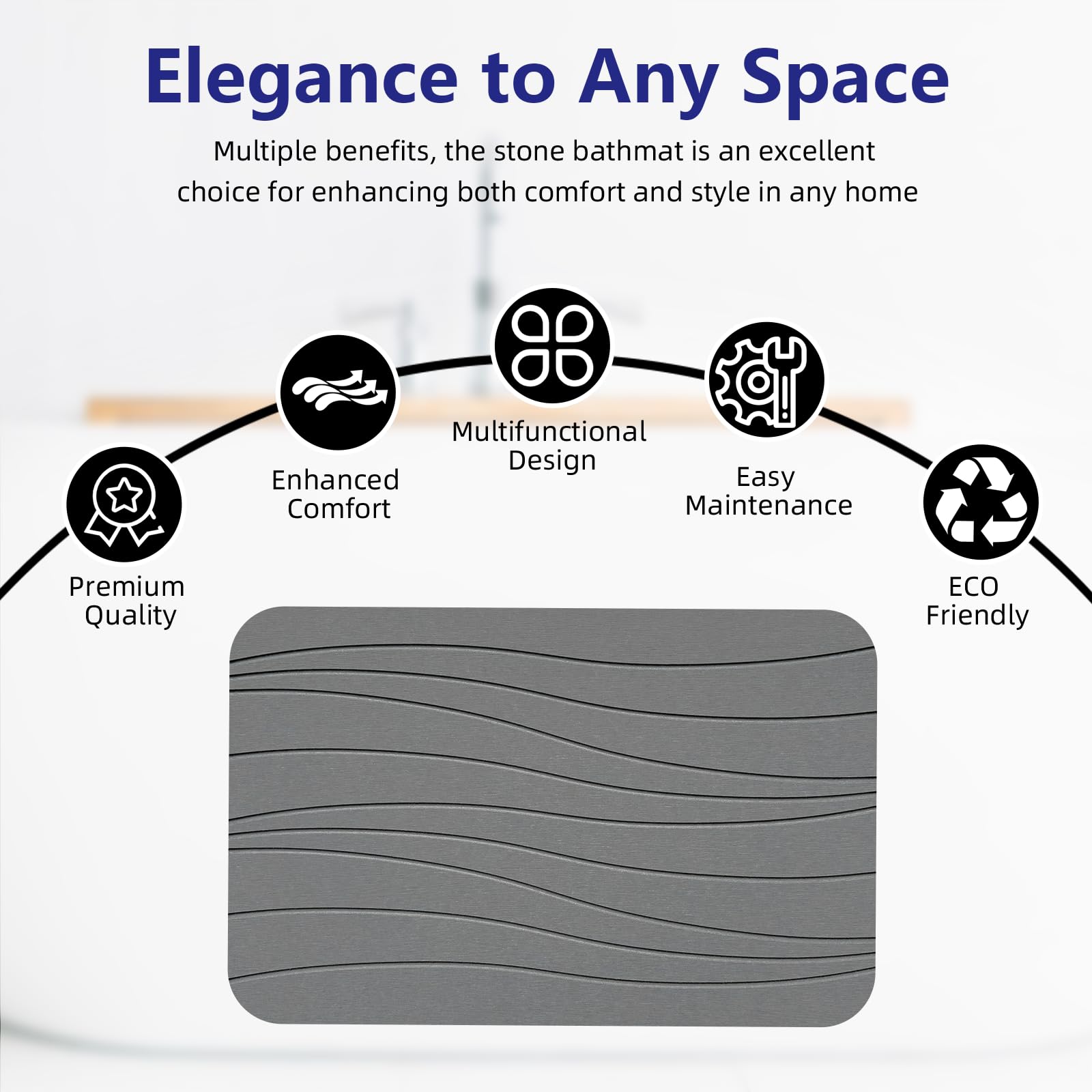 Drvykkn stone bath mat by kitchen sink and entryway