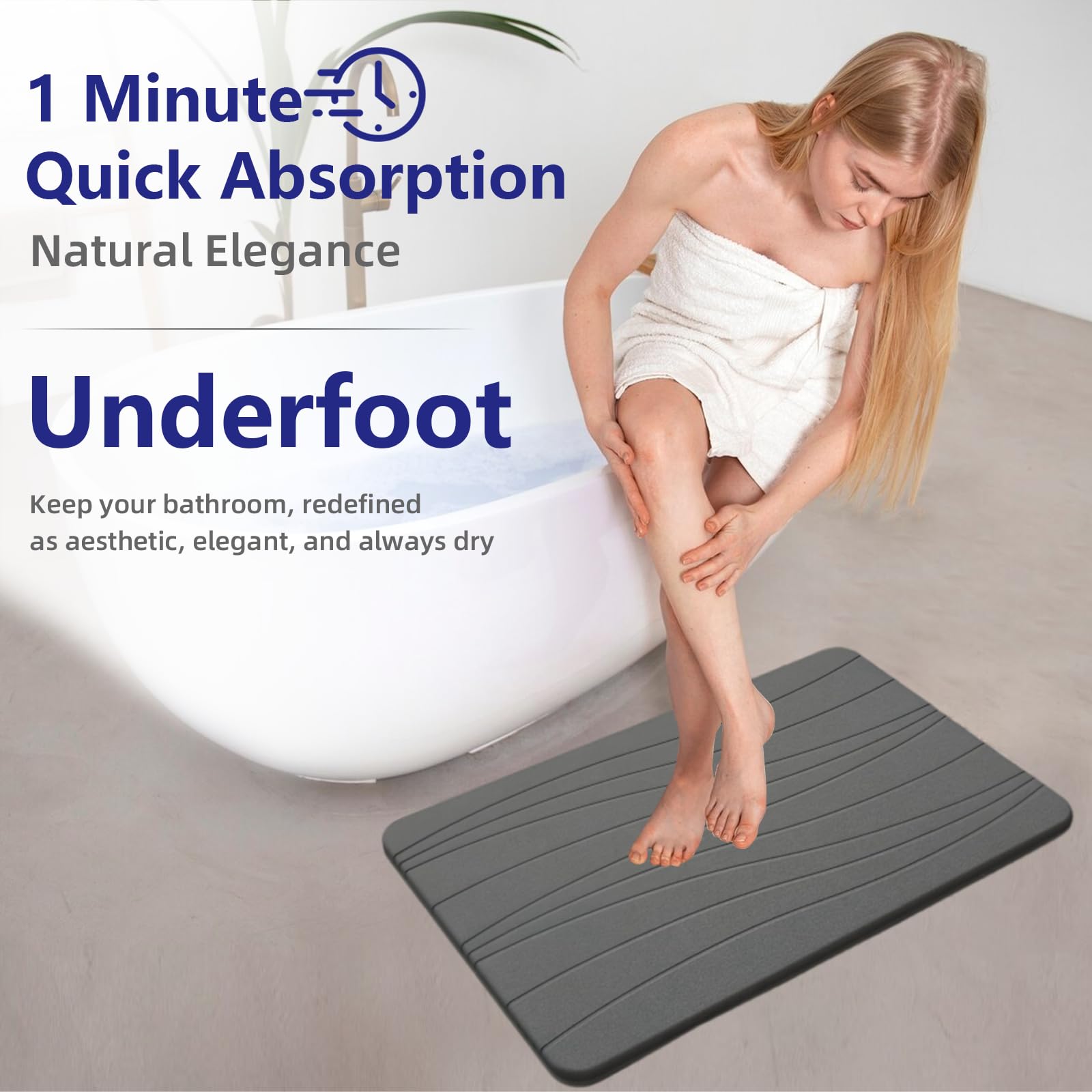 Drvykkn stone bath mat near poolside for quick dry areas