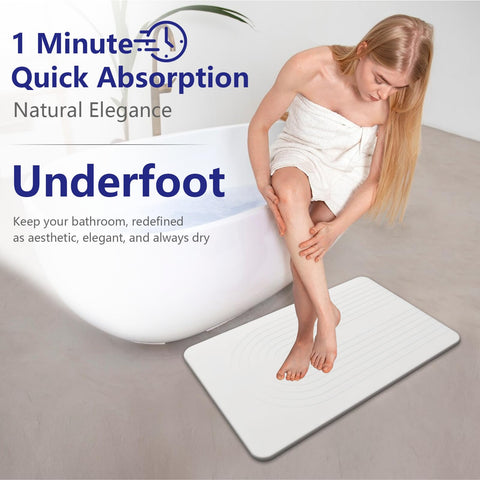 Drvykkn stone bath mat ideal for poolside or entryway use.