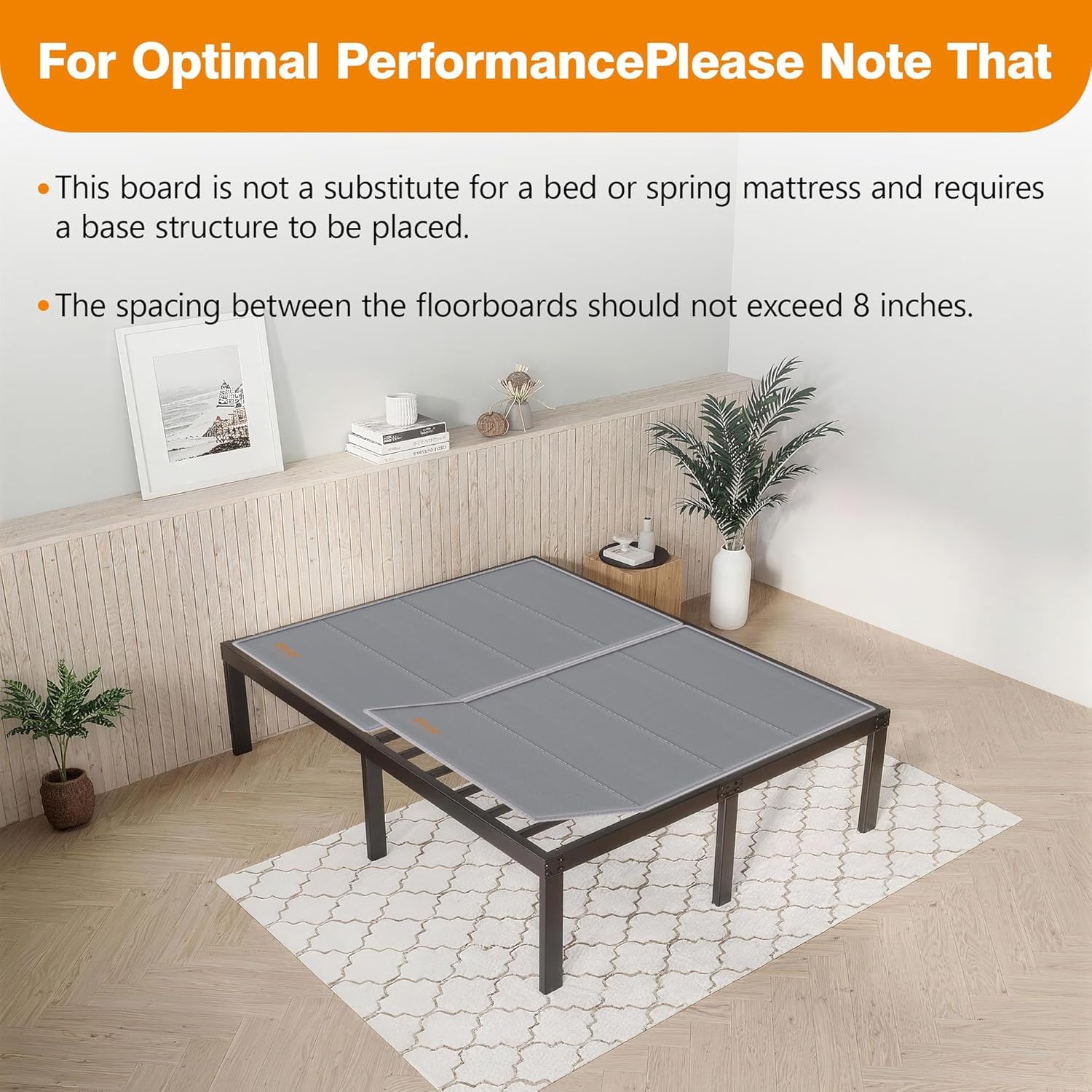 Drwwi Bunkie Board King 10mm surface supports mattress longevity