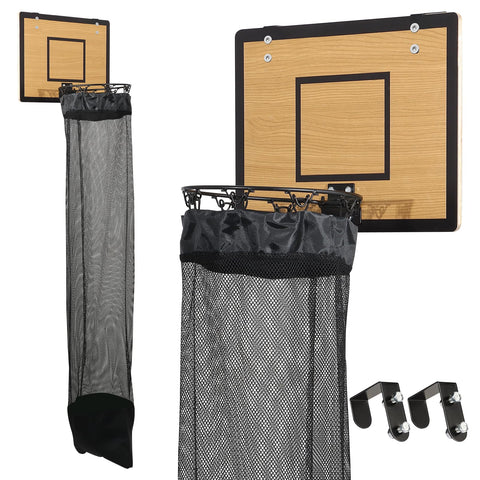 DRXX FEXE over-the-door hoop laundry hamper hangs for instant space-saving.
