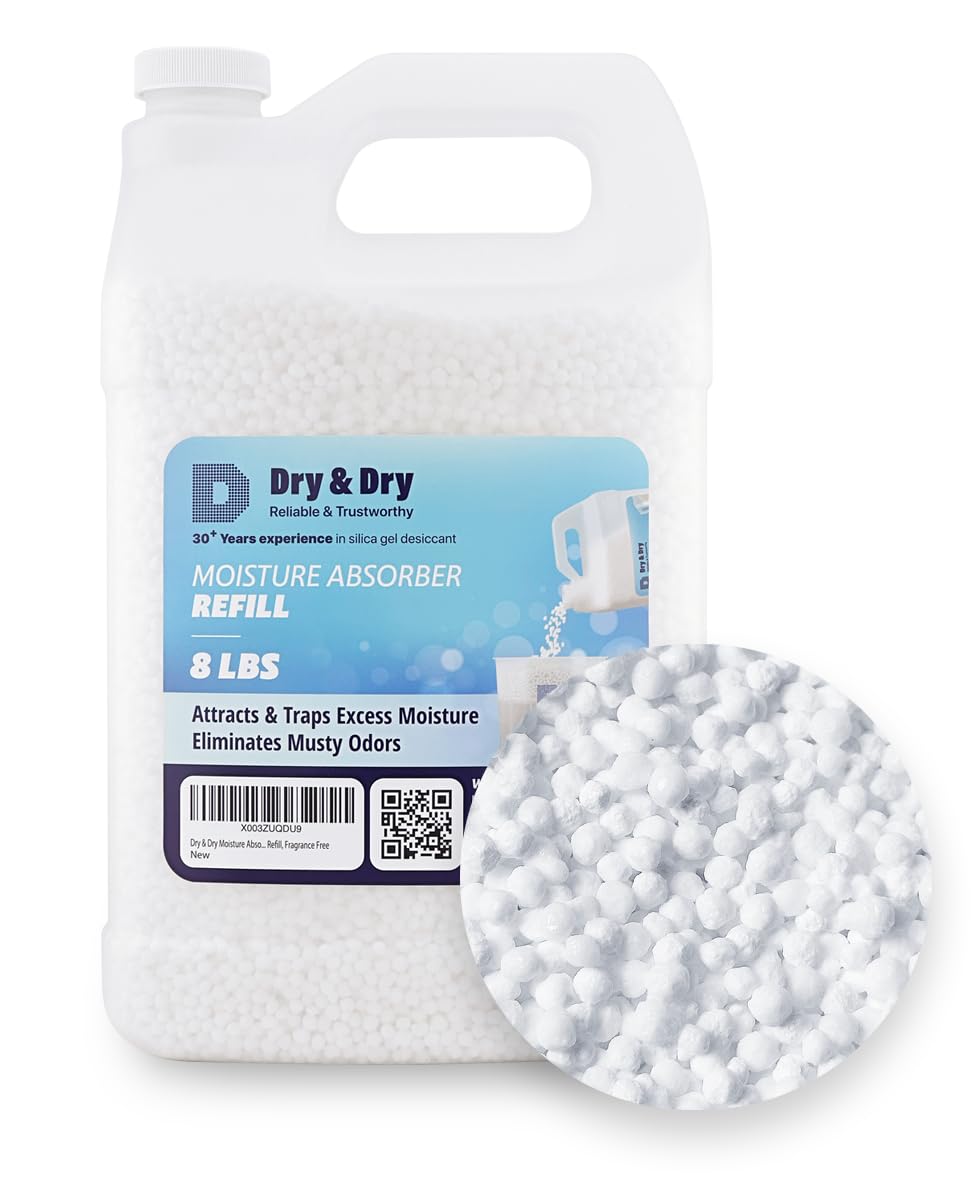 Dry & Dry moisture absorber refill beads in a bag for easy replenishment