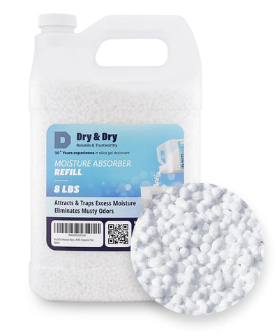 Dry & Dry moisture absorber refill beads in a bag for easy replenishment