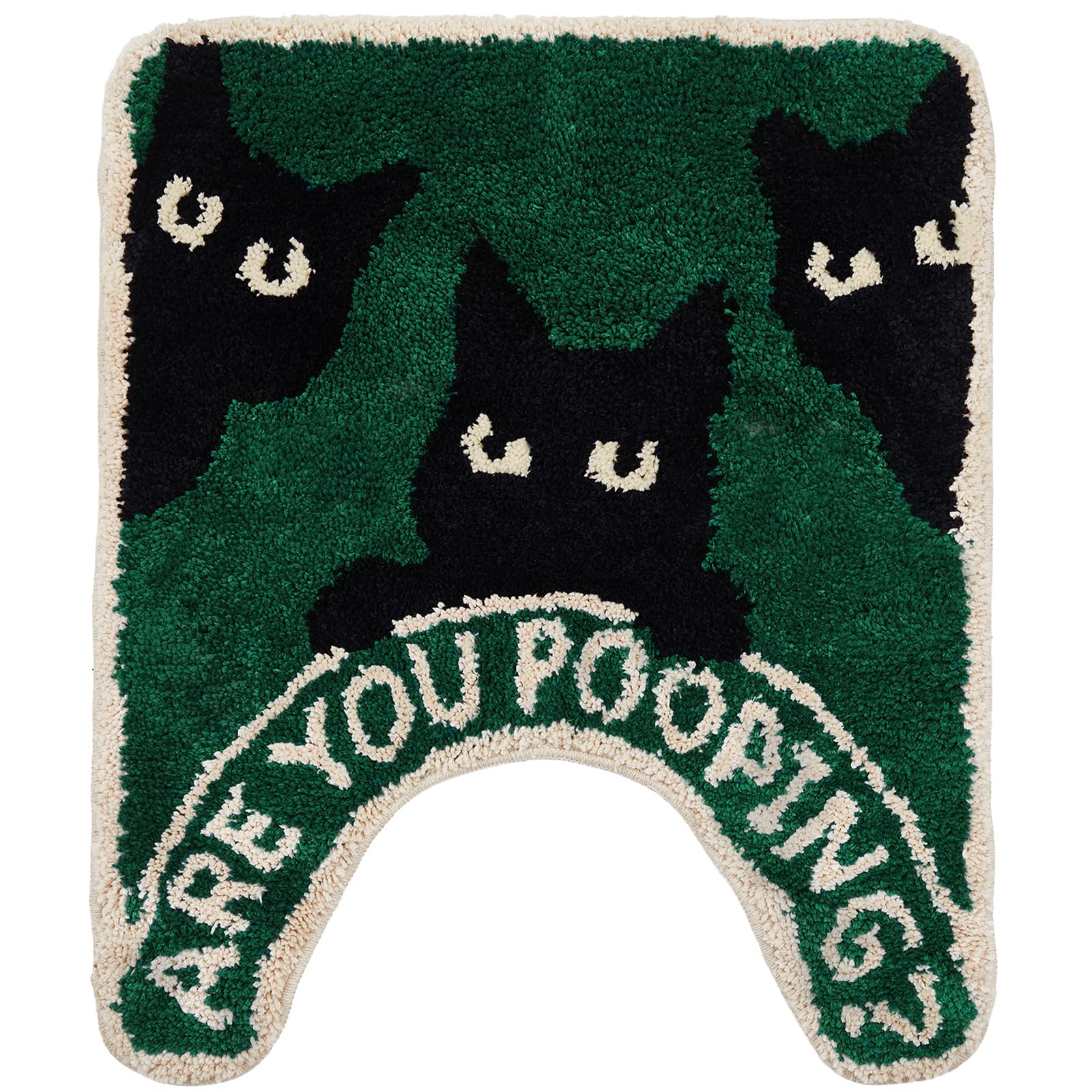 Drydiet cat-pattern toilet rug adds playful decor and comfort to the bathroom.