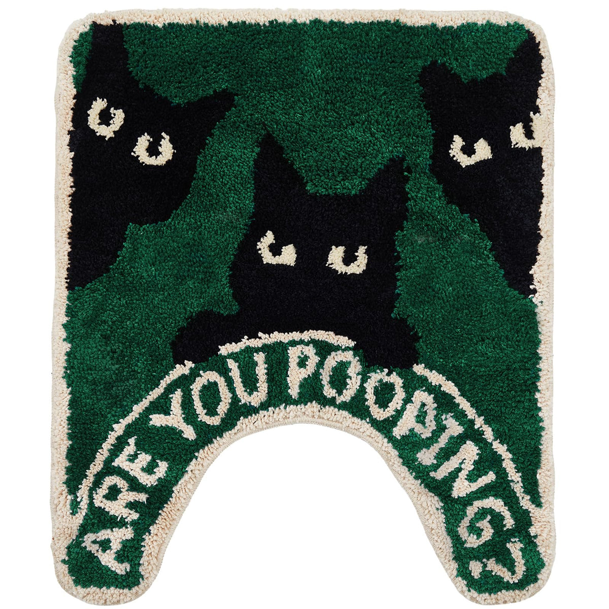 Drydiet cat-pattern toilet rug adds playful decor and comfort to the bathroom.