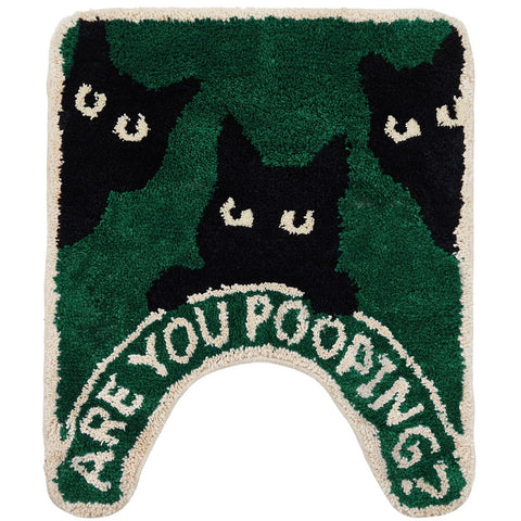 Drydiet cat-pattern toilet rug adds playful decor and comfort to the bathroom.
