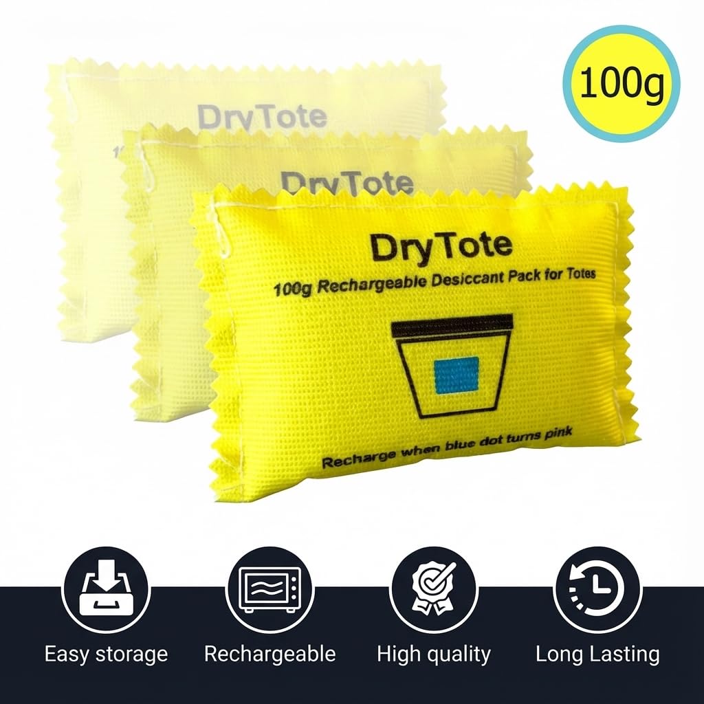 DryTote rechargeable desiccant pack recharge-in-minutes feature enables quick renewal for ongoing protection