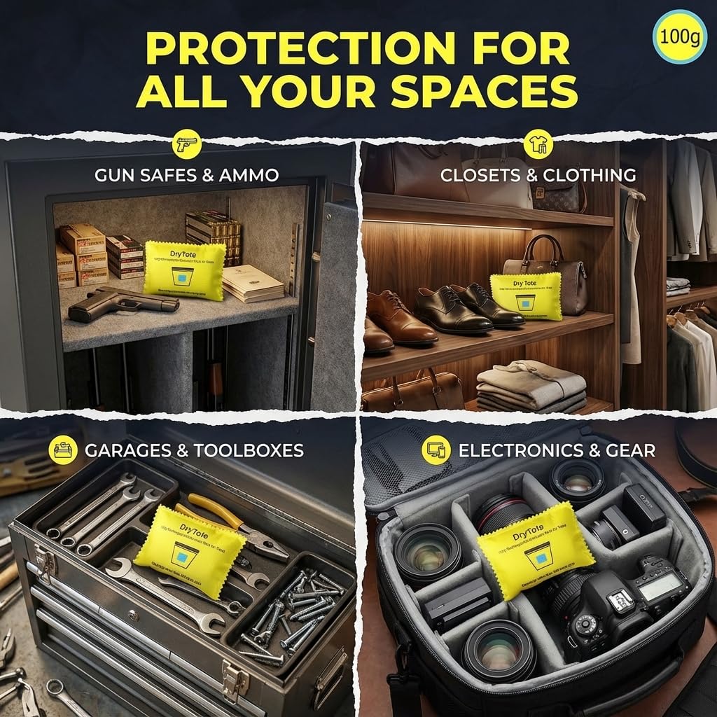 DryTote desiccant pack versatile for documents, electronics, and clothing against moisture