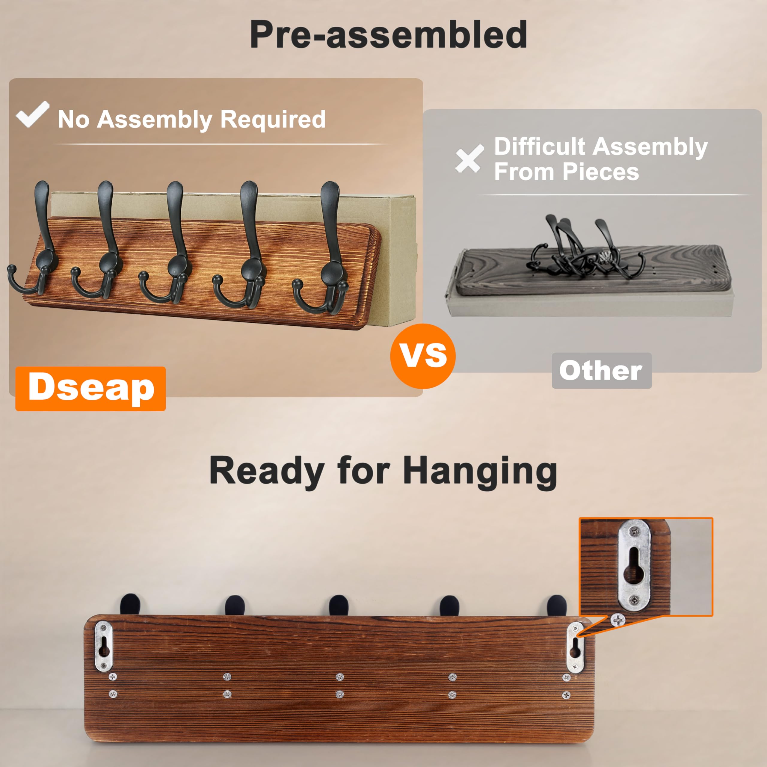 Dseap wall mount hardware and 16 inch spacing for easy installation.
