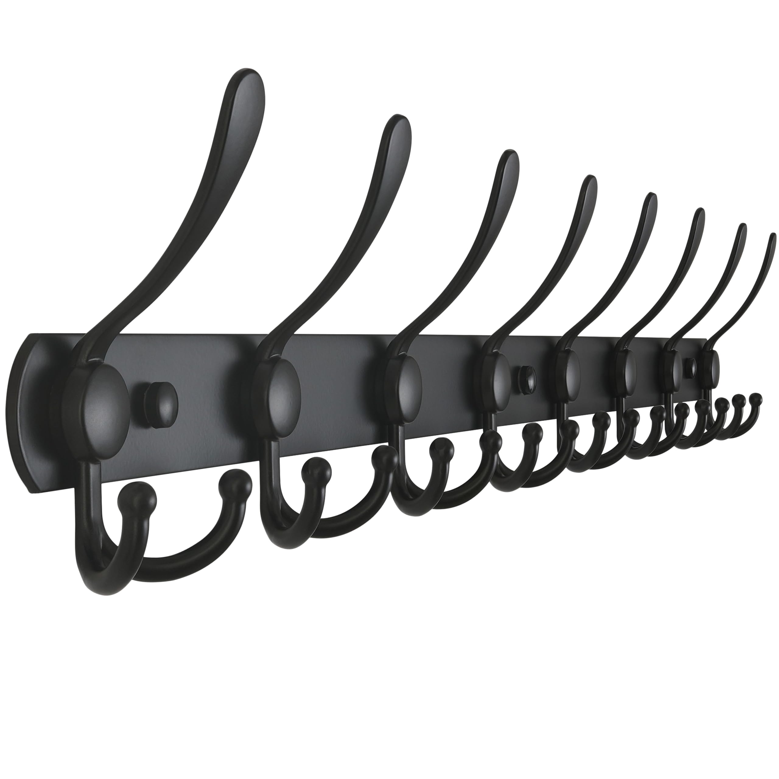 Dseap coat rack wall mount with eight tri-hooks keeps coats and bags organized.