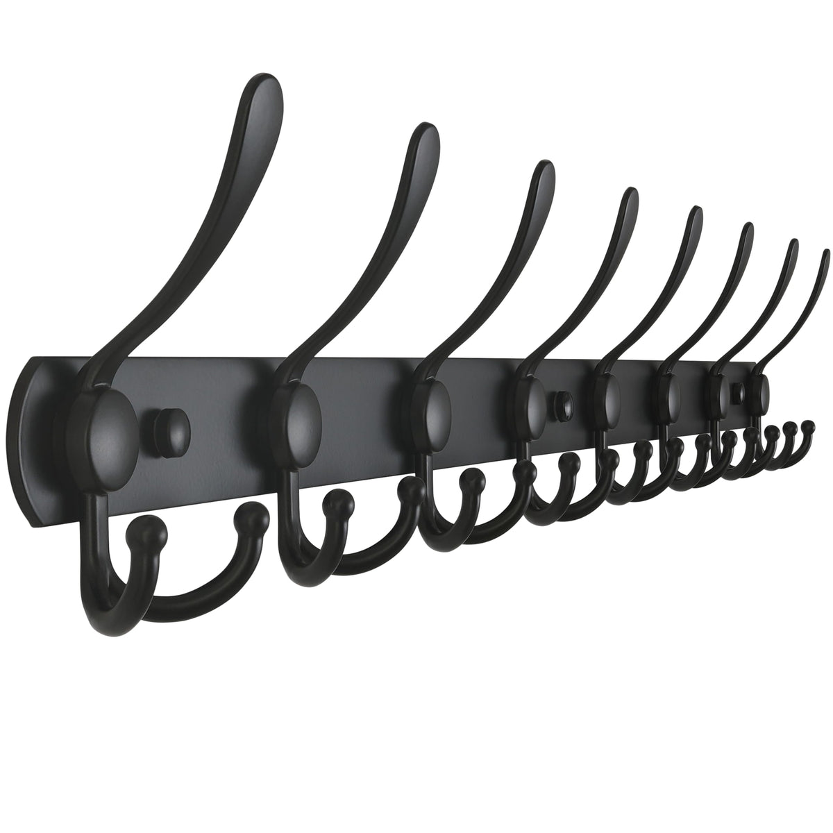 Dseap coat rack wall mount with eight tri-hooks keeps coats and bags organized.