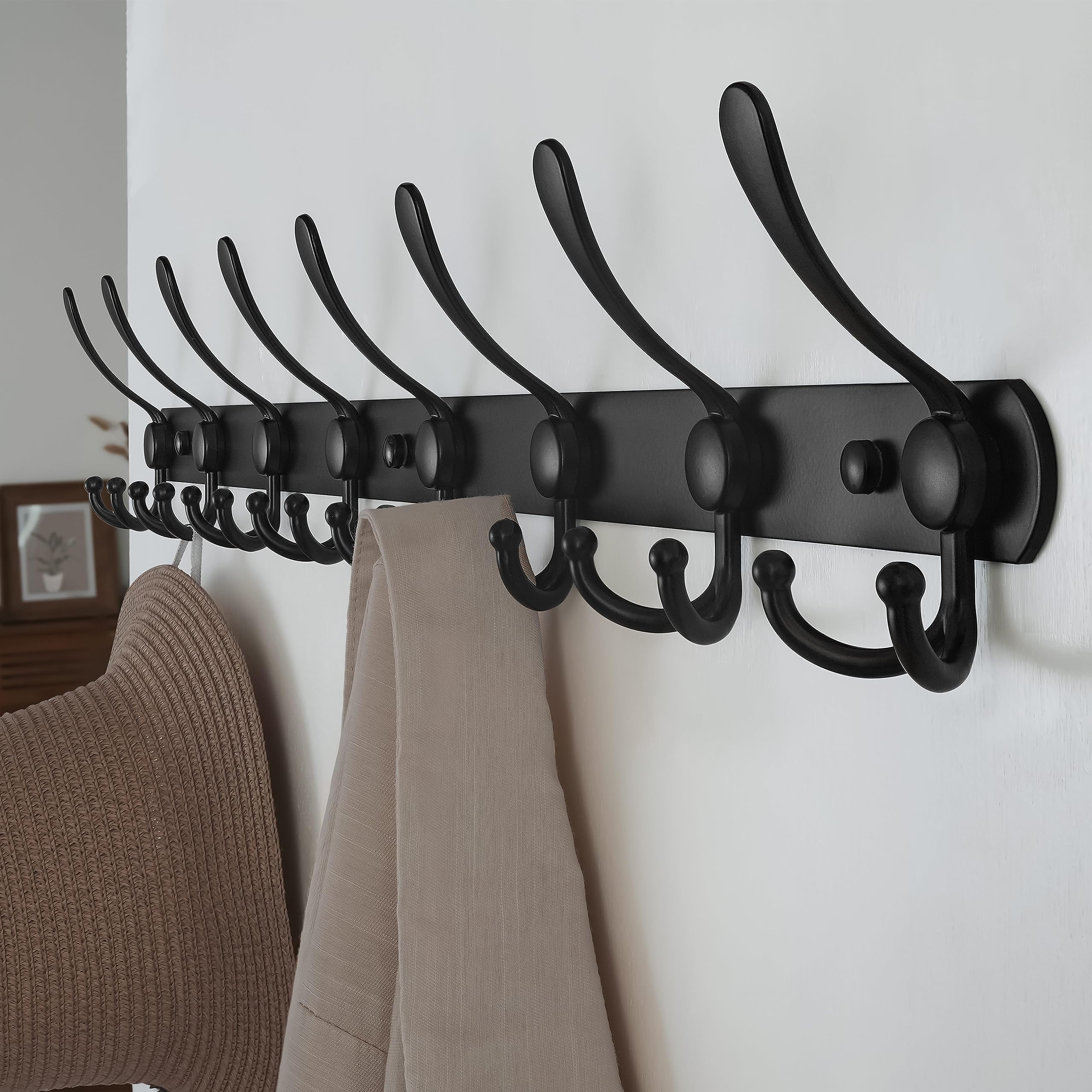 Dseap long 29.5-inch coat rack anti-tear ball-tip design protects garments.