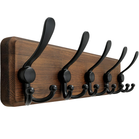 Dseap coat rack wall mounted with natural wood finish for entryway organization.