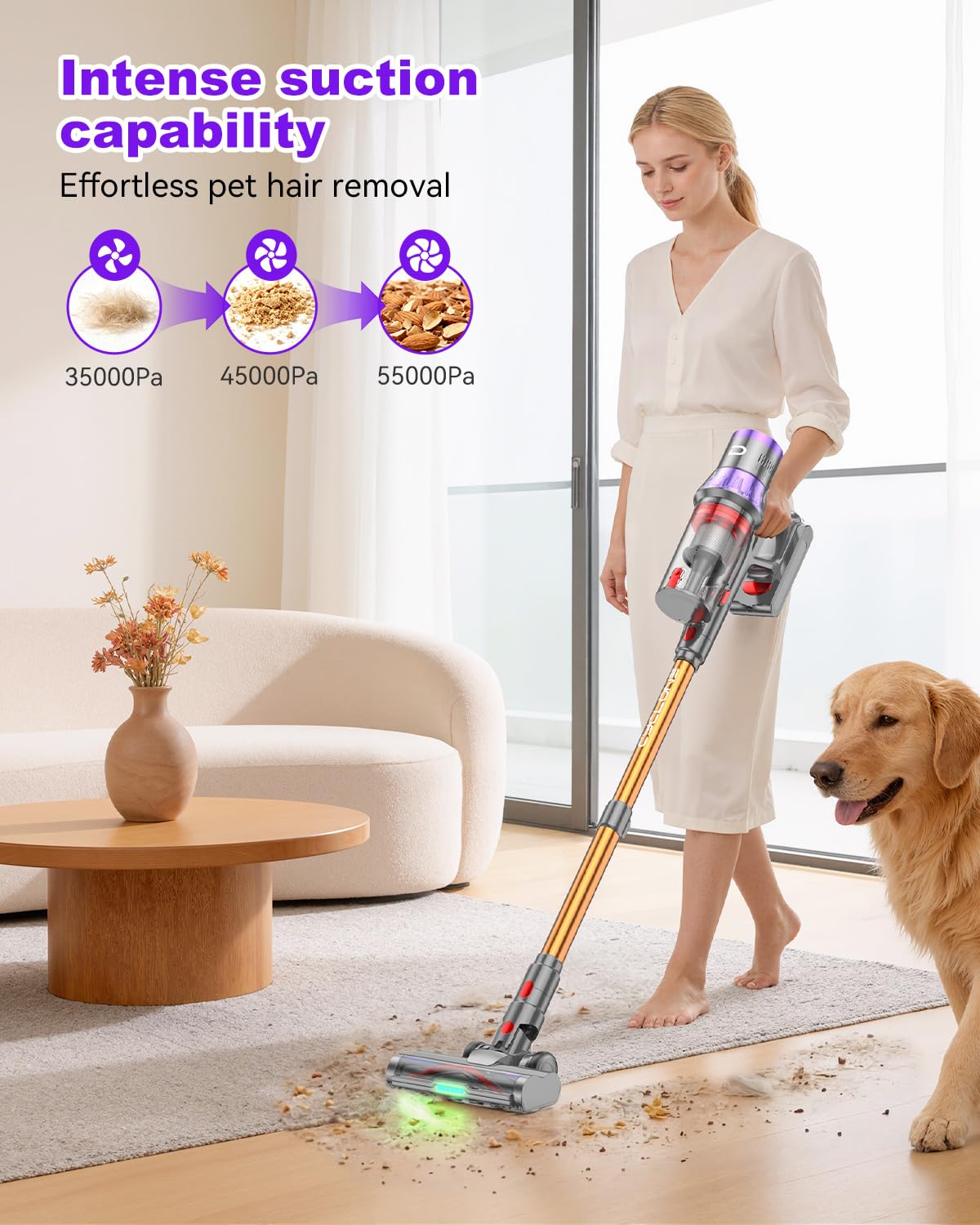 Dsoope YU7 Max anti-tangle brush head reduces hair wrap during pet cleaning