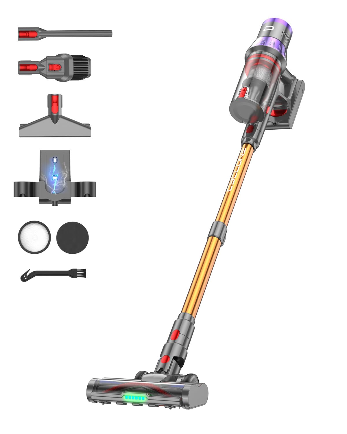 Dsoope YU7 Max cordless vacuum showing strong on-floor suction for quick cleanups