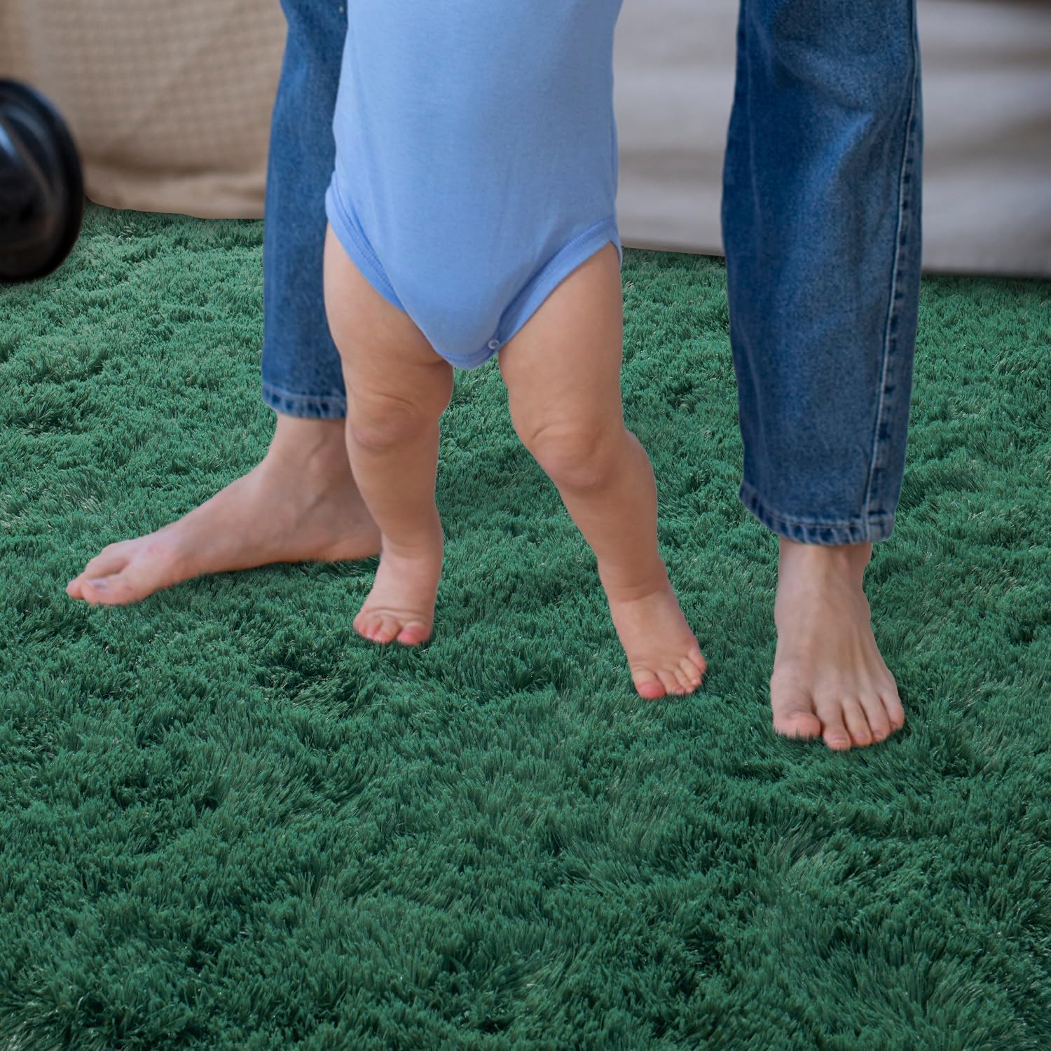 Dssimo warm cozy green carpet ideal for dorm or nursery comfort