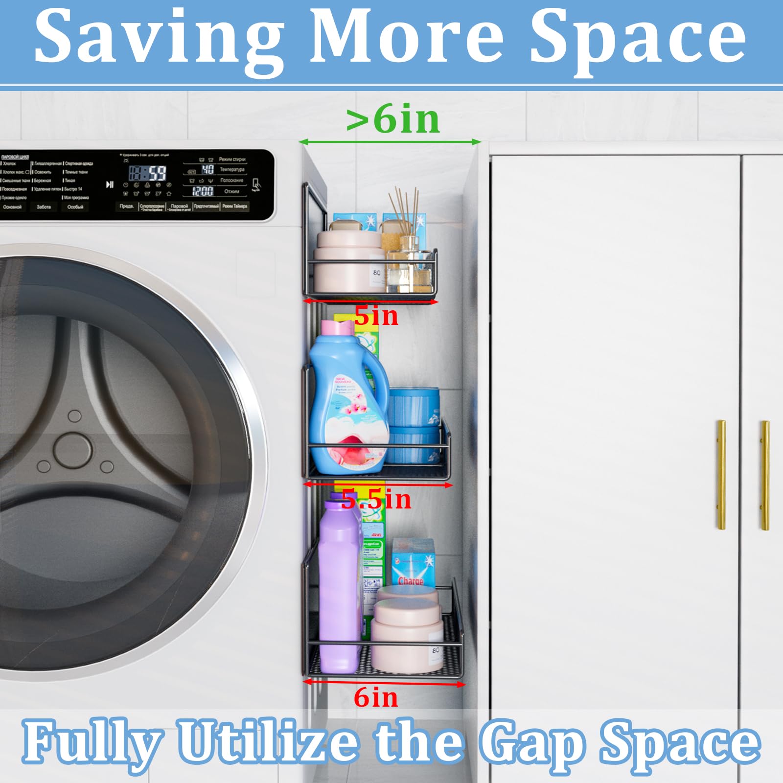 DTUQYX Wide-deep shelves fit jumbo bottles and maximize space for bulky items.