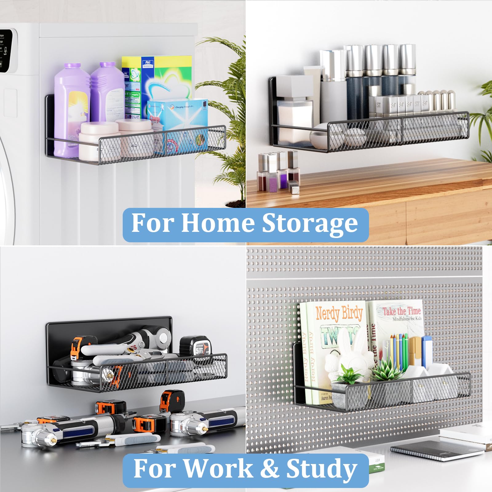 DTUQYX Magnetic Shelf for multi-scene organization in laundry, kitchen, or office.