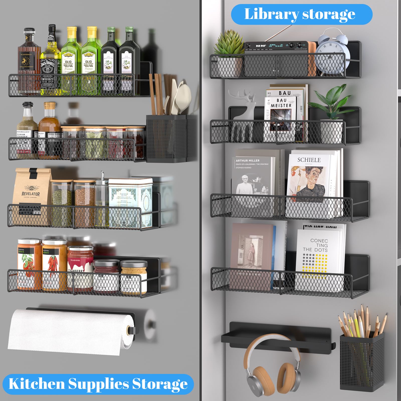 DTUQYX kitchen magnetic shelves ready to serve as a spice rack