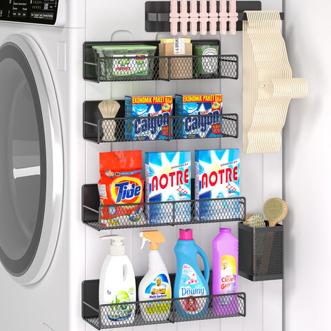 DTUQYX magnetic shelves on washing machine with large baskets for organized laundry